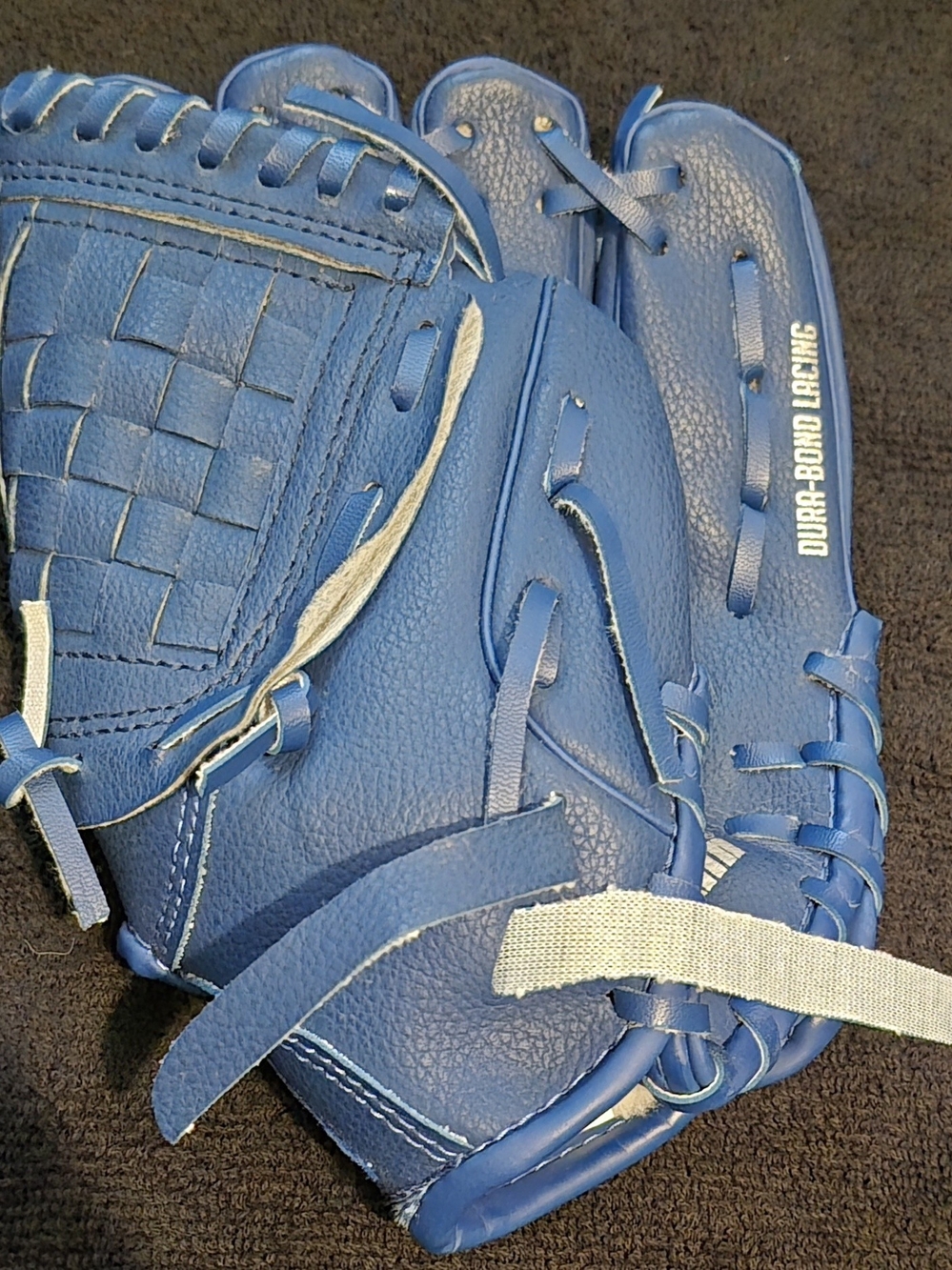 Blue Men's Leather Glove Shoulder Bag - Durable Bond Lacing